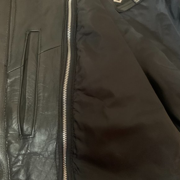 FIRST GENUINE LEATHER VINTAGE 90s Custom Fringe Biker Motorcycle Jacket -Size 20 - Picture 10 of 11